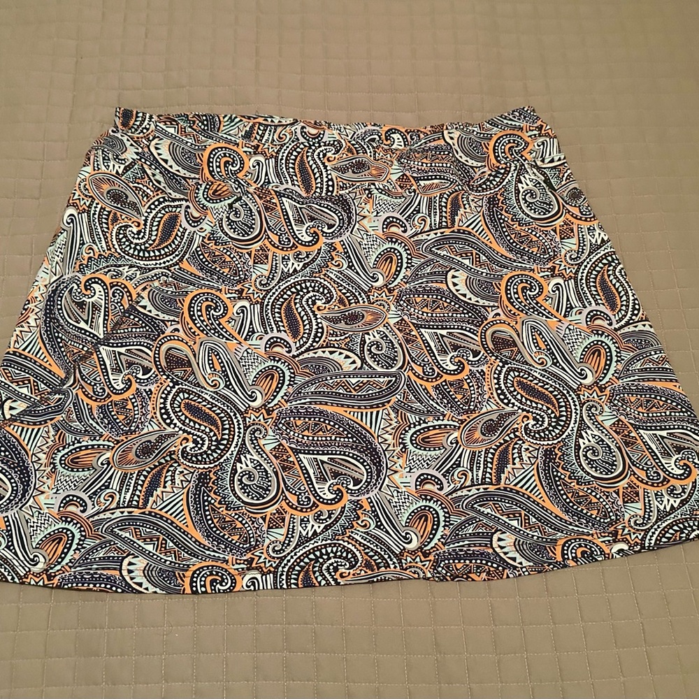 Title Nine A-Line Skort with Paisley Pattern